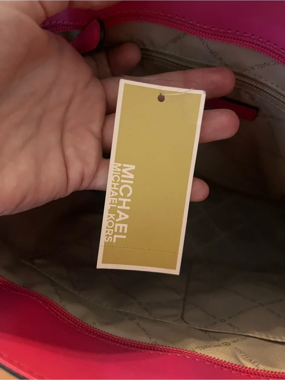 Michael Kors Pink, Orange & Hot Pink Stripe Tote